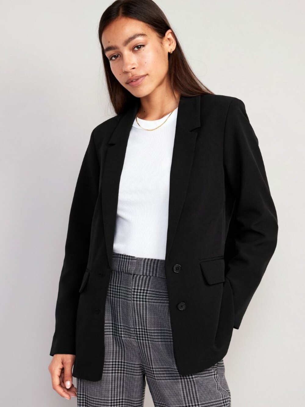 OLD NAVY taylor relaxed suit blazer in black (XL)